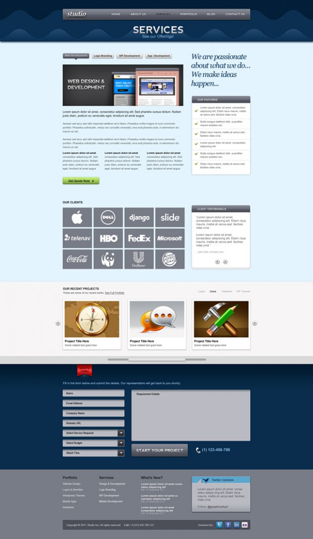 Studio Website Psd Templates - - Fribly