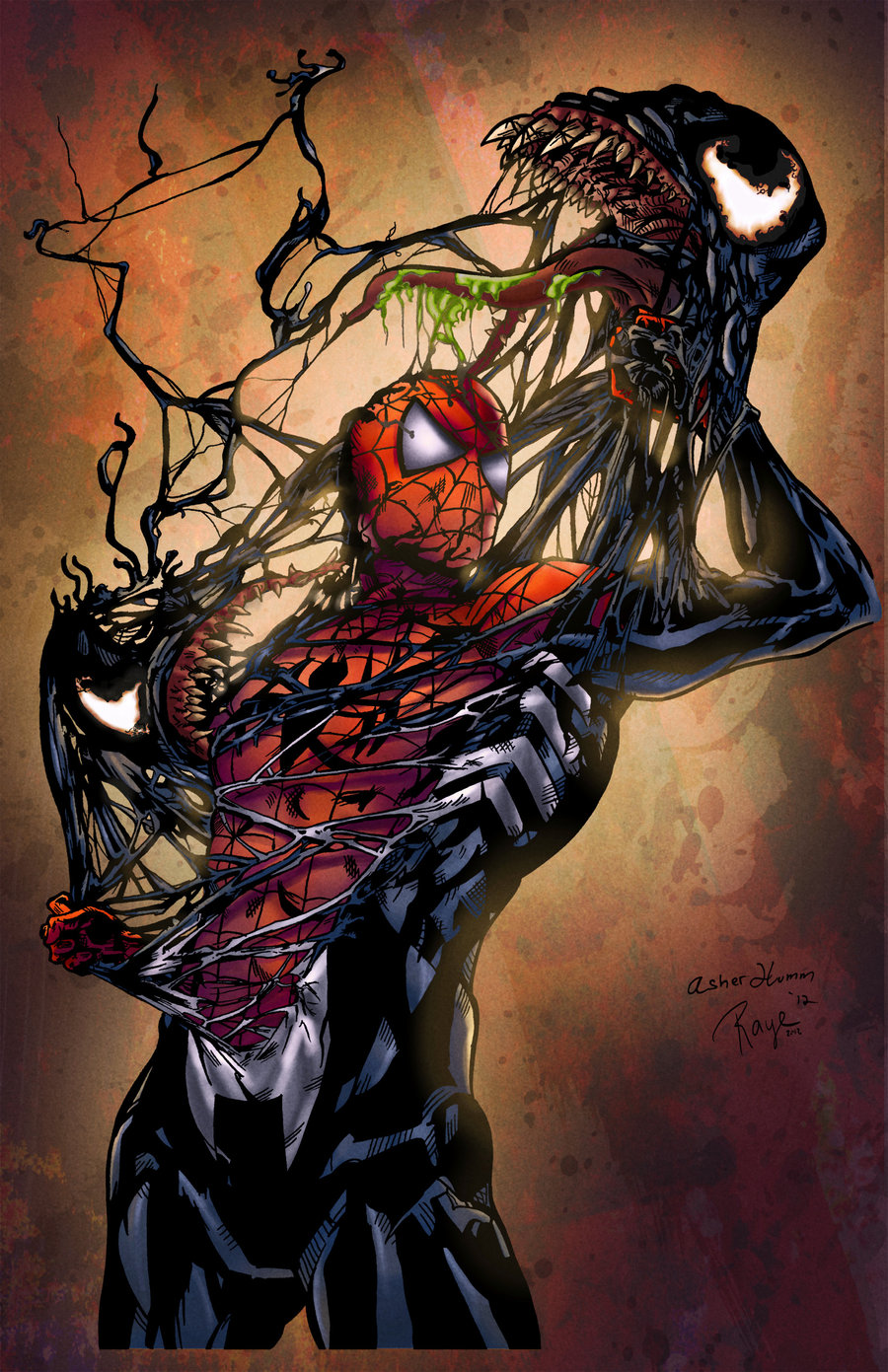 spiderman vs venom digital art fribly spiderman vs venom digital art fribly
