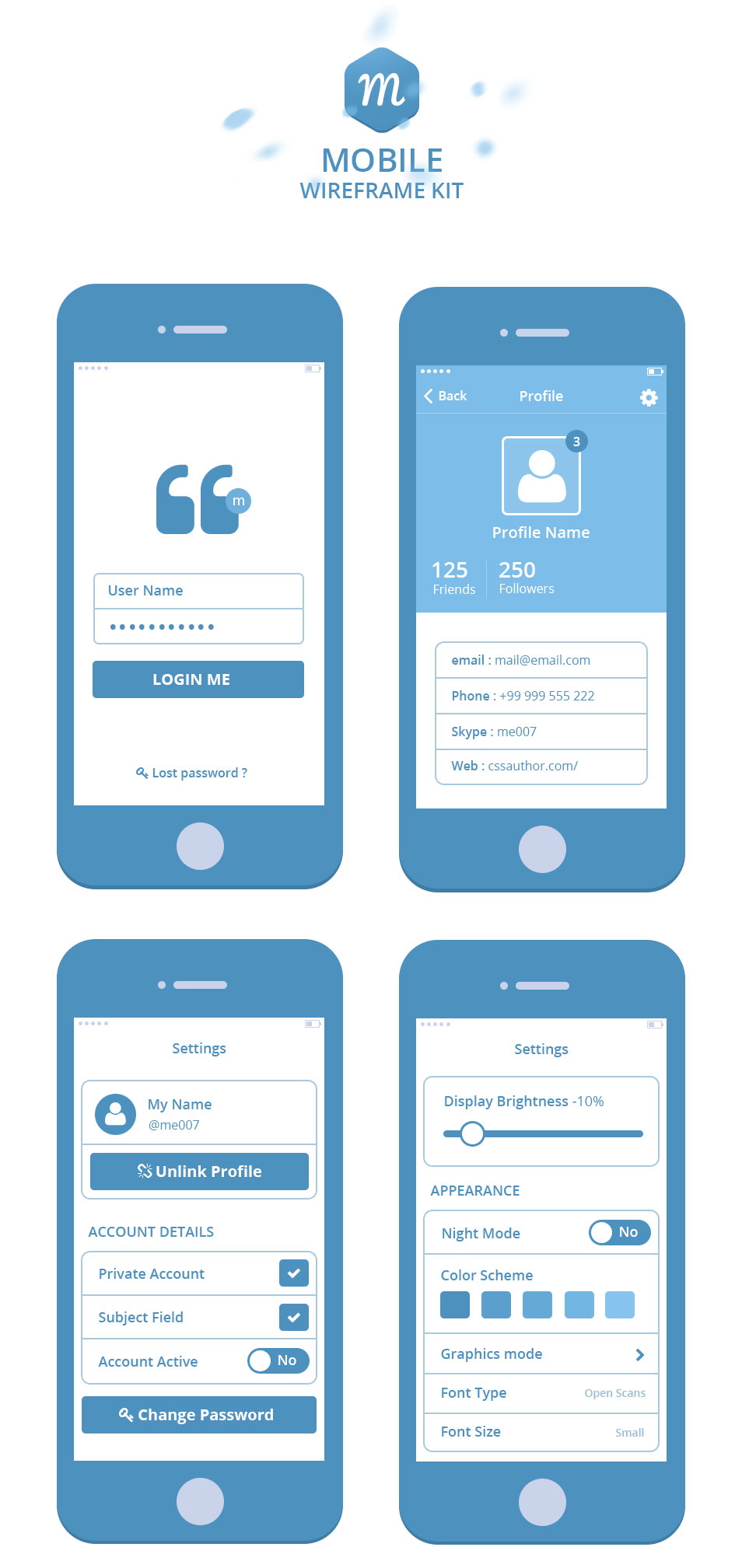 Mobile Wireframe Kit Freebies Fribly