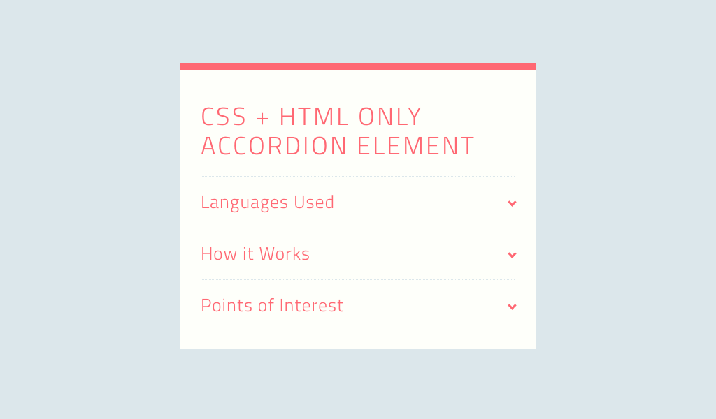 Pure CSS3 Accordion Element - Coding - Fribly