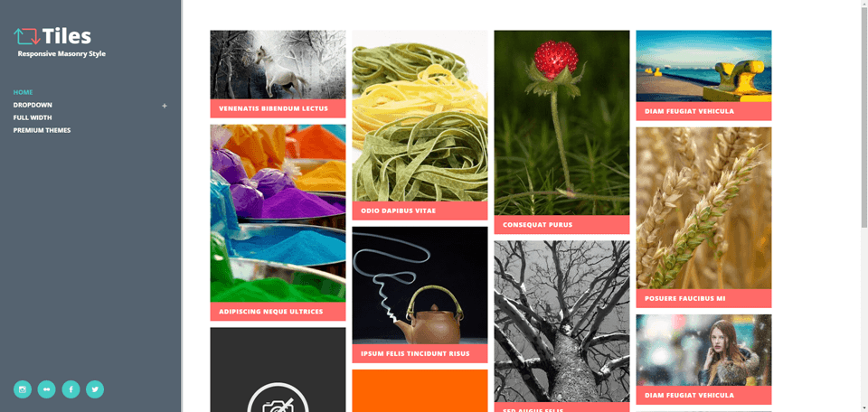 Tiles - Free Masonry WordPress Theme - Freebies - Fribly