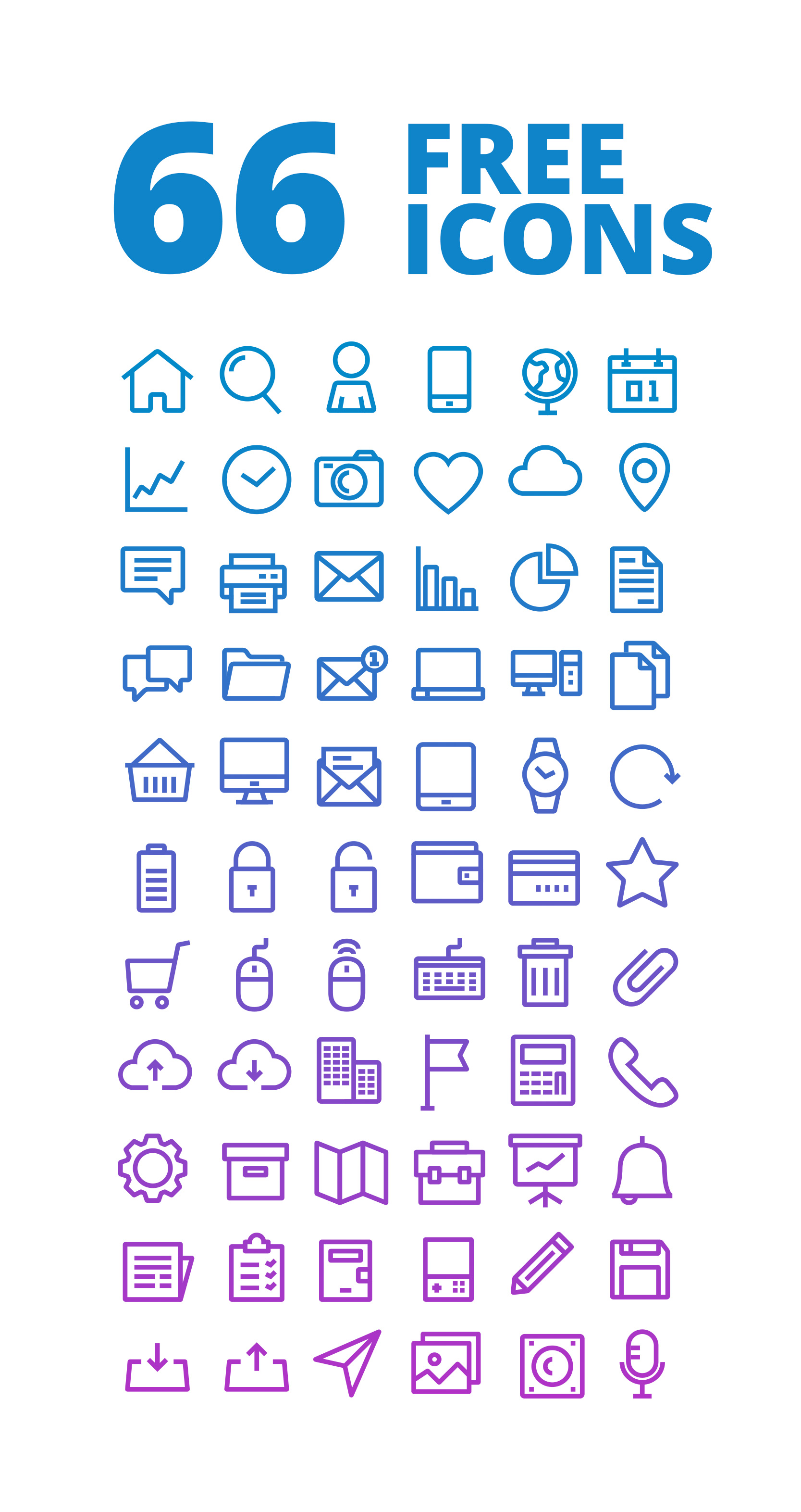 66 Outline Free Icons Set - Icons - Fribly