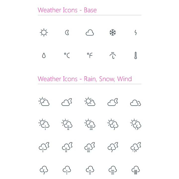 Free Weather Outline Icons - Icons - Fribly