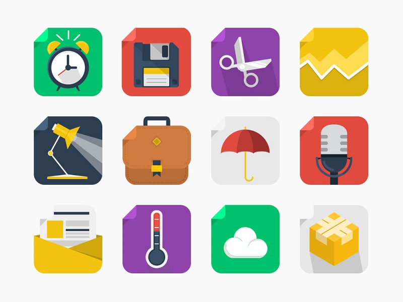 20 Free Flat Square Icons - Icons - Fribly