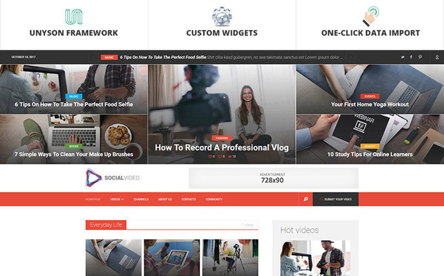 SocialVideo - Viral Youtube And Vimeo Video Magazine WordPress Theme