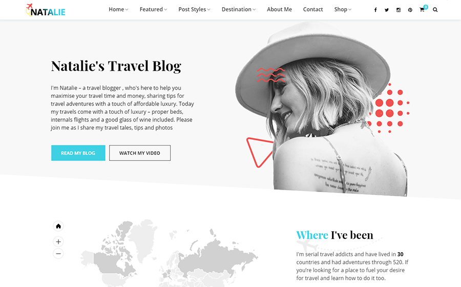 Natalie - Travel Blog WordPress Theme