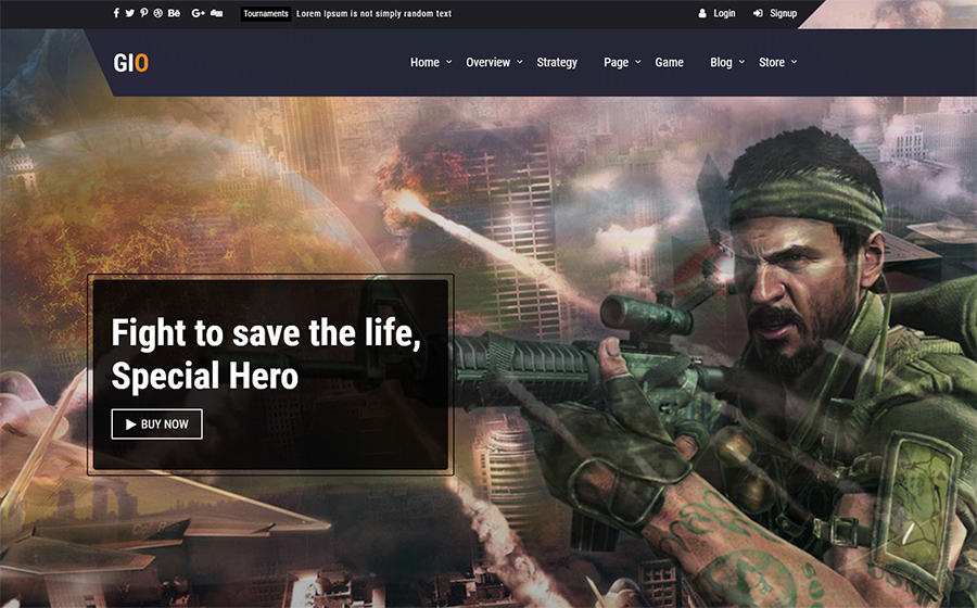GIO - Multi Gaming Website Builder Multipurpose WordPress Theme