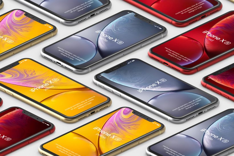 Free iPhone XR Isometric Mockup