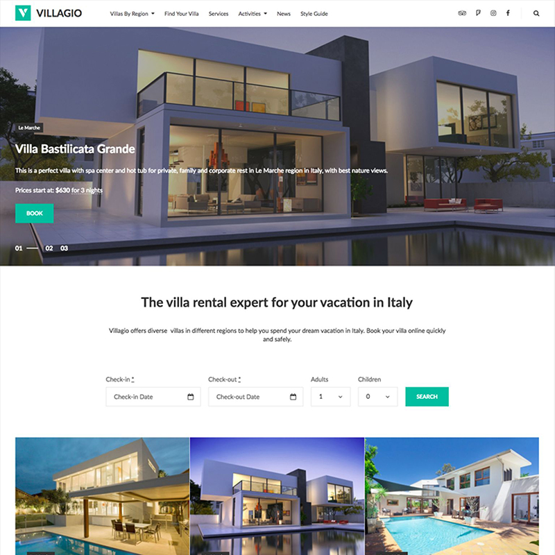 Villagio - Property Booking WordPress Theme