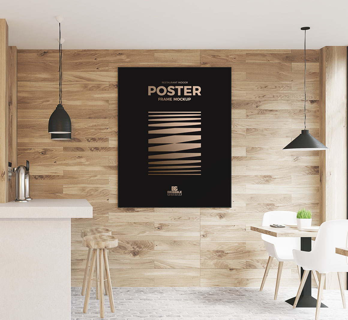 Restaurant Indoor Poster Mockup - Free PSD - Freebies - Fribly