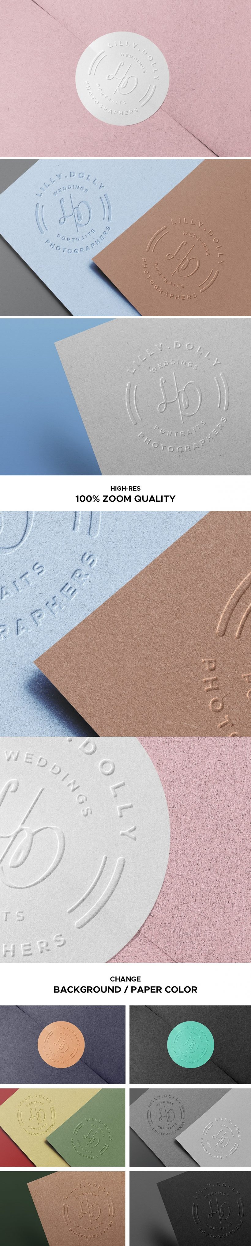 Download Embossed Paper Logo Mockups - Freebies - Fribly