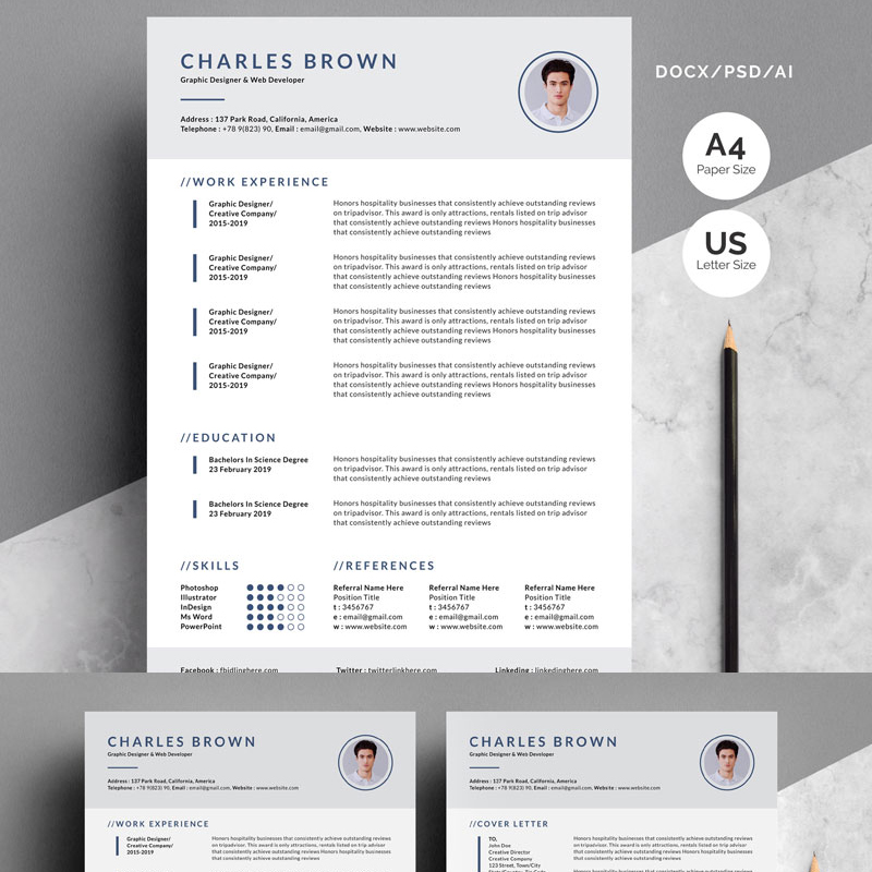 CV Templates To Start New Career - Print Design - Fribly