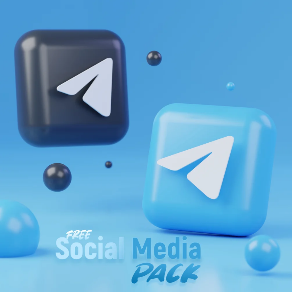 Pack of Social Media Icons - Free 3D Icons - Icons - Fribly